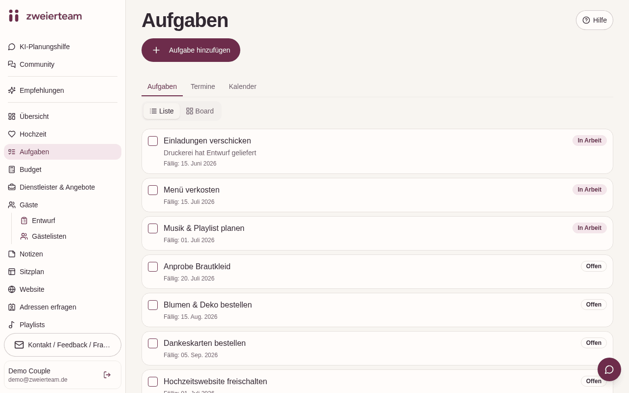 Aufgabenplanung
