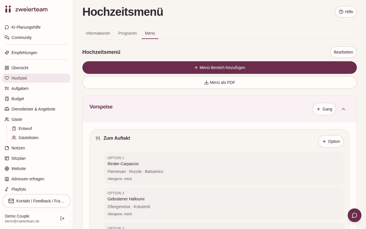 Menüplanung