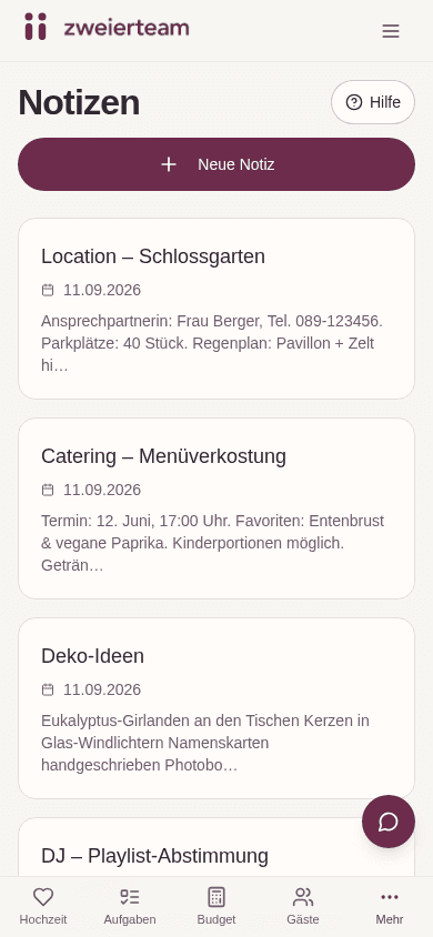 Notizen & Dokumentation